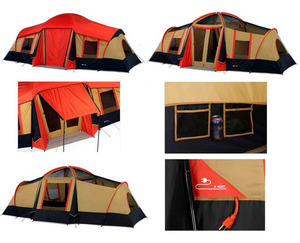 10-Person 3-Room Vacation Tent with Built-In Mud M