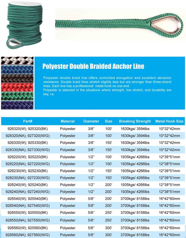 Hysun Polyester Double Braided Anchor Line