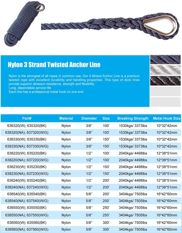 Hysun Nylon 3-Strand Twisted Anchor Line
