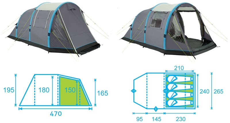Hysun OEM 4-Person Inflatable Tunnel Tent Photos