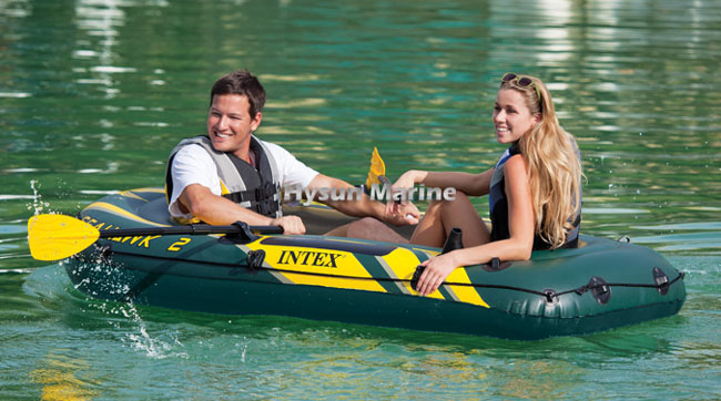 INTEX 68347 Seahawk 2 Inflatable Boat Set Oars Paddle +Air Pump INTEX Air Boat_02
