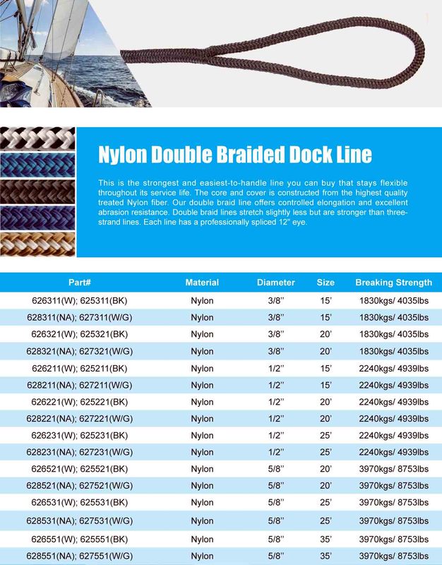 Hysun Nylon Double Braided Dock Line
