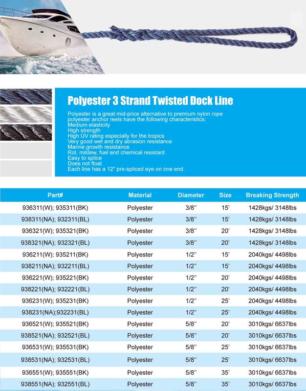 Hysun Polyester 3-Strand Twister Dock Line