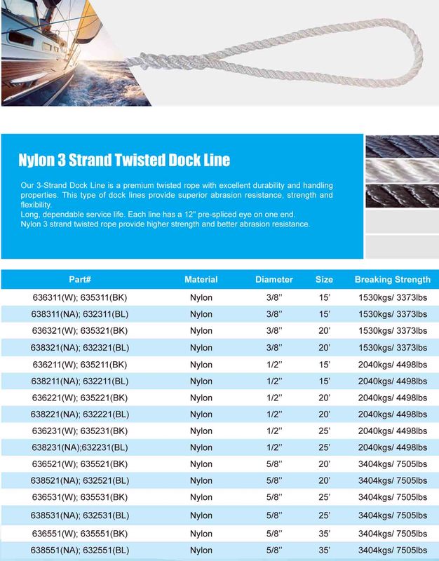 Hysun Nylon 3-Strand Twisted Dock Line