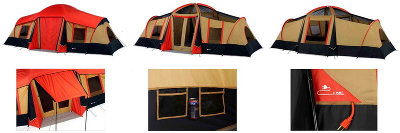 Hysun OEM 10-Person 3-Room Vacation Tent with Built-In Mud Mat