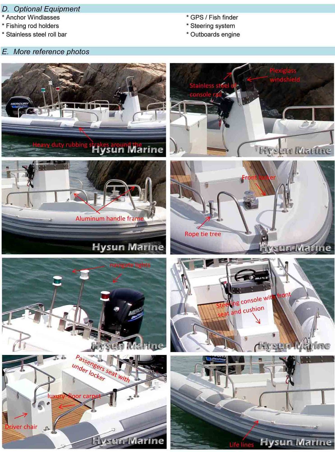 Hysun Marine AR Series Aluminum-hull Inflatable Boats
