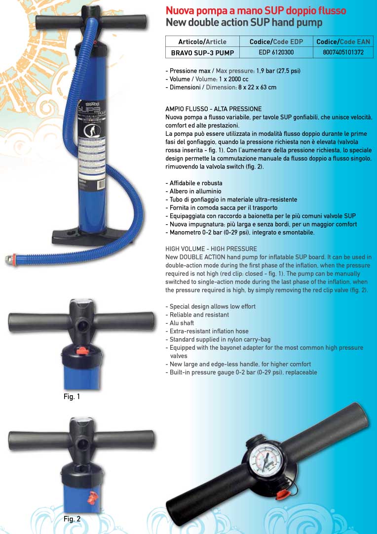 IT-BRAVO-ISUP High Pressure Hand Pump SUP-3 (Double Action) More Details